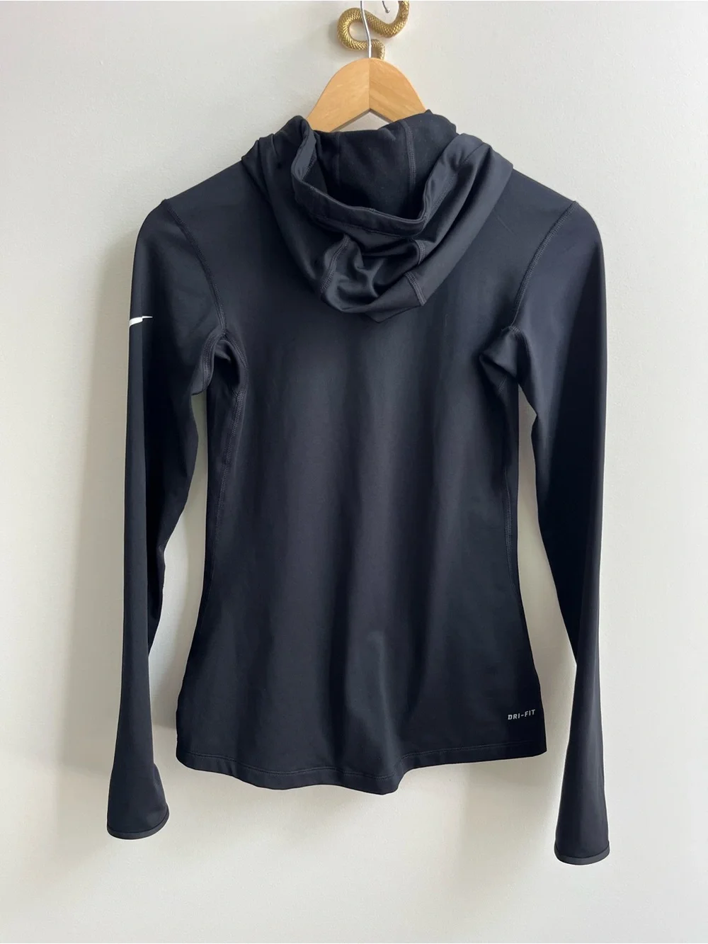 Nike Pro Dri Fit Funnel Neck Scuba Pullover Hoodie Black S